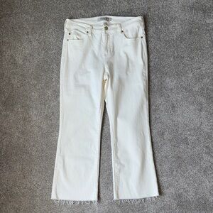 Liverpool Los Angeles jeans white womens Hannah crop flare frayed 10 / 30